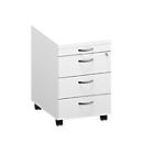 Archivador con ruedas ARLON-OFFICE, An 420 x P 560 x Al 585 mm, blanco