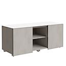 Archivador múltiple SOLUS PLAY, 2 puertas correderas, 2 compartimentos abiertos, sin tiradores, An 1350 x P 523 x Al 583 mm, gris cerámica