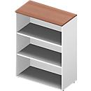 ARLON OFFICE boekenkast, 3 OH, 2 verstelbare legborden, B 900 x D 450 x H 1232 mm, notendecor/wit