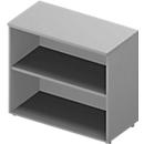 ARLON OFFICE boekenkast, spaanplaat, 2 OH, B 900 x D 450 x H 816 mm, lichtgrijs/aluminium