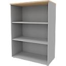 ARLON OFFICE stellingkast, 3 dossierhoogtes, 2 variabele legborden, B 900 x D 450 x H 1232 mm, eiken decor/alu