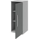 Armario archivador BARI, 3 AA, 2 estantes, bisagra de puerta a la derecha, An 427 x P 430 x Al 1117 mm, gris claro/antracita