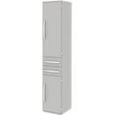 Armario archivador BARI, 6 AA, 3 estantes, 2 cajones, bisagra de puerta a la derecha, An 427 x P 430 x Al 2174 mm, gris claro/gris claro/aluminio