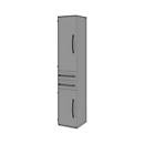 Armario archivador BARI, 6 AA, 3 estantes, 2 cajones, bisagra de puerta a la izquierda, An 427 x P 430 x Al 2174 mm, gris m./gris m./antracita