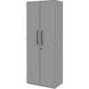 Armario archivador BARI, 6 AA, 5 estantes, cerradura, An 819 x P 430 x Al 2174 mm, gris medio/gris medio