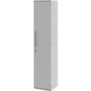 Armario archivador BARI, 6 alturas de archivo, 5 estantes, cerradura, bisagra de puerta a la derecha, An 427 x P 430 x Al 2174 mm, gris claro