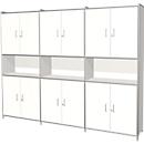 Armario combinado Toledo, con panel trasero, con cerradura, 2 cajones, 5 AA, An 2360 x P 380 mm, blanco