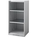 Armario con estantes FS, de chapa de acero, con orificios de ventilación, A 545 x P 520 x A 1105 mm, 3 OH, aluminio blanco, hasta 150 kg