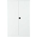Armario con puerta abatible de acero, ancho 1200 x fondo 420 x alto 1950 mm, blanco 9016
