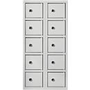 Armário de cofre de segurança, portas com fechaduras de cilindro, incluindo chaves, chapa de aço, RAL 7035 cinzento claro, opcionalmente 10 ou 50 compartimentos