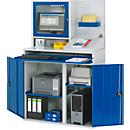 Armário de computador, versão estacionária ou móvel, com caixa do monitor