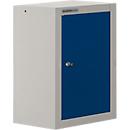 Armario de pared Schäfer Shop Select, de una puerta, con balda intermedia, 400 x 320 x 600 mm, acero, aluminio blanco/azul genciana