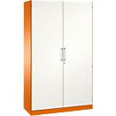 Armario de puertas batientes ASISTO C 3000, 5 alturas de archivo, An 1200 mm, naranja/blanco