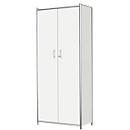 Armario de puertas batientes Toledo, con panel trasero, con cerradura, 5 AA, An 800 x P 380 x Al 1850 mm, blanco