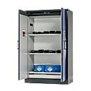 Armário de segurança Armazém de baterias 1200, 3- 6 grelhas + 1 tabuleiro de saída inferior, W 1193 x D 615 x H 1953 mm