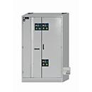 Armario de seguridad combinado tipo 30 asecos K-PHOENIX-30, puertas batientes y plegables con sistema de fijación, frontal gris luminoso, An 1202 x P 598 x Al 1968 mm