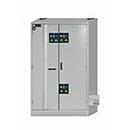 Armario de seguridad combinado tipo 30 asecos K-PHOENIX-30, puertas batientes y plegables con sistema de fijación, frontal gris luminoso, An 1202 x P 599 x Al 1968 mm