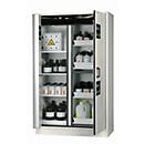 Armario de seguridad combinado tipo 30 asecos K-PHOENIX-30, puertas batientes y plegables con sistema de fijación, frontal gris luminoso, An 1202 x P 599 x Al 1968 mm