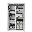 Armario de seguridad combinado tipo 90 asecos K-PHOENIX-90, puertas batientes y plegables con sistema de fijación, frontal gris luminoso, An 1197 x P 617 x Al 1969 mm