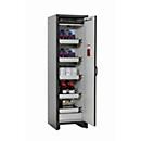Armario de seguridad tipo 30 asecos Q-CLASSIC-30, puerta batiente, bisagra a la derecha, frontal rojo tráfico, An 564 x P 620 x Al 1947 mm
