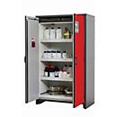 Armario de seguridad tipo 30 asecos Q-CLASSIC-30, puertas batientes, frontal rojo tráfico, An 1164 x P 620 x Al 1947 mm