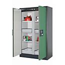Armario de seguridad tipo 90 asecos Q-CLASSIC-90, puertas batientes, frontal verde reseda, An 1193 x P 615 x Al 1953 mm