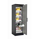 Armario de seguridad tipo 90 asecos Q-PEGASUS-90, puerta batiente con cierre automático, bisagra a la derecha, frontal blanco puro, An 599 x P 615 x Al 1953 mm