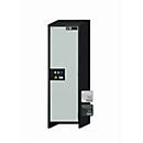 Armario de seguridad tipo 90 asecos Q-PEGASUS-90, puerta batiente con cierre automático, bisagra a la derecha, frontal gris luminoso, An 599 x P 615 x Al 1953 mm