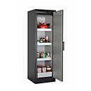 Armario de seguridad tipo 90 asecos Q-PEGASUS-90, puerta batiente con cierre automático, bisagra a la derecha, frontal plata asecos, An 599 x P 615 x Al 1953 mm
