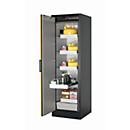 Armario de seguridad tipo 90 asecos Q-PEGASUS-90, puerta batiente con cierre automático, bisagra a la izquierda, frontal amarillo de seguridad, An 599 x P 615 x Al 1953 mm