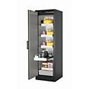 Armario de seguridad tipo 90 asecos Q-PEGASUS-90, puerta batiente con cierre automático, bisagra a la izquierda, frontal plata asecos, An 599 x P 615 x Al 1953 mm