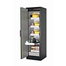 Armario de seguridad tipo 90 asecos Q-PEGASUS-90, puerta batiente con cierre automático, bisagra a la izquierda, frontal verde reseda, An 599 x P 615 x Al 1953 mm