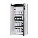 Armario de seguridad tipo 90 asecos S-CLASSIC-90, puertas batientes con sistema de fijación, frontal gris luminoso, An 896 x P 616 x Al 1968 mm