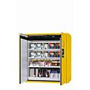 Armario de seguridad tipo 90 asecos S-PEGASUS-90, puertas batientes con cierre automático, manejo con una mano, frontal amarillo de seguridad, An 1196 x P 616 x Al 1298 mm
