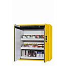 Armario de seguridad tipo 90 asecos S-PEGASUS-90, puertas batientes con cierre automático, manejo con una mano, frontal amarillo de seguridad, An 1196 x P 616 x Al 1298 mm