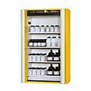 Armario de seguridad tipo 90 asecos S-PHOENIX-90, puertas plegables con sistema de fijación, frontal amarillo de seguridad, An 1196 x P 616 x Al 1968 mm