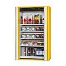 Armario de seguridad tipo 90 asecos S-PHOENIX Vol.2-90, puertas plegables para manejo con una mano y con cierre automático, frontal amarillo de seguridad, An 1196 x P 616 x Al 1968 mm