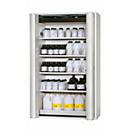 Armario de seguridad tipo 90 asecos S-PHOENIX Vol.2-90, puertas plegables para manejo con una mano y con cierre automático, frontal gris luminoso, An 1196 x P 616 x Al 1968 mm