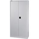 Armario para material Schäfer Shop Select, con cerradura, 4 baldas galvanizadas, 5 OH, An 950 x P 400 x Al 1935 mm, acero, aluminio blanco/aluminio blanco