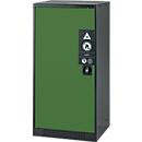 Armario para productos químicos Asecos CS-CLASSIC, puerta con bisagras, 2 bandejas extraíbles, 545x520x1105 mm, verde reseda