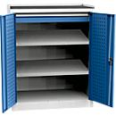 Armário resistente, 2 prateleiras, 1 gaveta, capacidade de carga por prateleira 40 kg