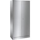 Armários com portas de batentes em aço inoxidável, com 4 prateleiras