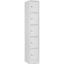 Armoire à 5 casiers, avec serrure à cylindre, gris clair/gris clair
