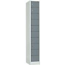 Armoire à casier verrouillable, tôle d'acier, Charnière de porte côté droit, serrure à cylindre, 10 casiers, l. 300 x H 1800 mm, gris cl. RAL 7035/bleu-gris RAL 7031