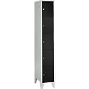 Armoire à casiers - 5 casiers - largeur de 300 mm - sur pieds - serrure à cylindre de sécurité - noir ébène