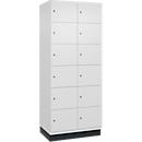 Armoire à casiers Cambio C+P, 2 compartiments, 12 casiers, avec socle, L 800 x P 525 x H 1980 mm, blanc trafic