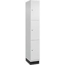 Armoire à casiers Cambio de C+P, 1 compartiment, 3 casiers, avec socle, L 300 x P 525 x H 1980 mm, blanc trafic