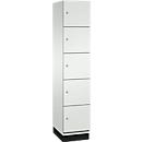 Armoire à casiers Cambio de C+P, 1 compartiment, 5 casiers, avec socle, L 400 x P 525 x H 1980 mm, gris clair