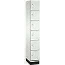 Armoire à casiers Cambio de C+P, 1 compartiment, 6 casiers, avec socle, L 300 x P 525 x H 1980 mm, gris clair