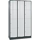 Armoire à casiers combinés Resisto de C+P, 3 compartiments, 10 casiers, L 1148 x P 540 x H 1950 mm, gris anthracite/gris clair